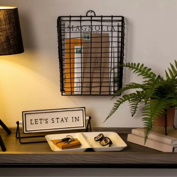 Hearth & Hand with Magnolia - Black Wall Wire Storage Basket NEW WITH TAGS