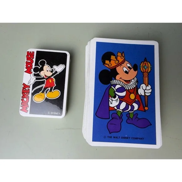 Vtg. ‎ Mickey Mouse Disney's Mini Playing Cards & King Mickey Regular Size Cards