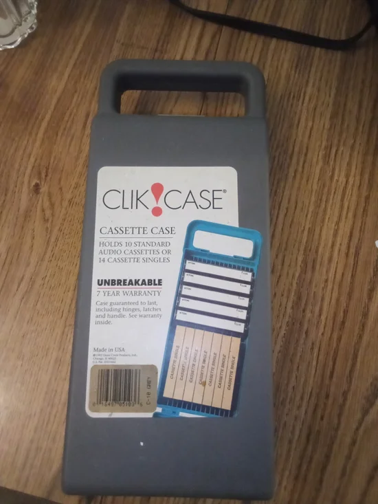 Gray Cassette Storage Case - Holds 10 Cassettes