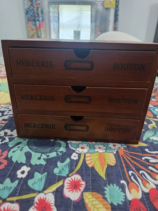 Wooden 3-Drawer Storage Chest - Brown
