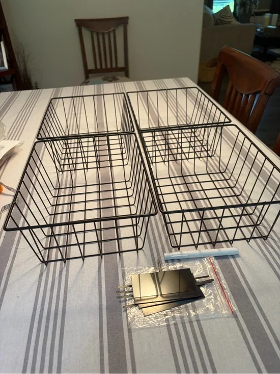 Black Wire Storage Baskets - Set of 4