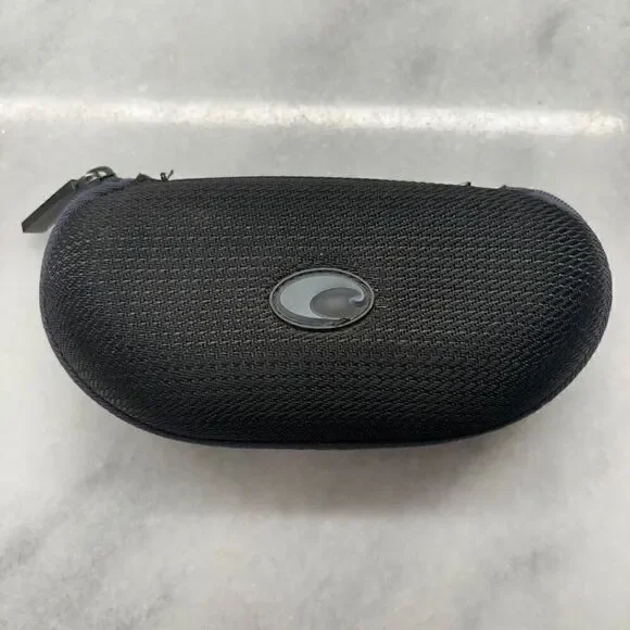 Costa Del Mar Textured Logo Zipper Soft Lined Eyeglass Sunglasses Case Black OS