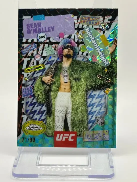 2025 Topps Chrome UFC Sean O'Malley Tailor Made Aqua Geometric Refractor 71/99