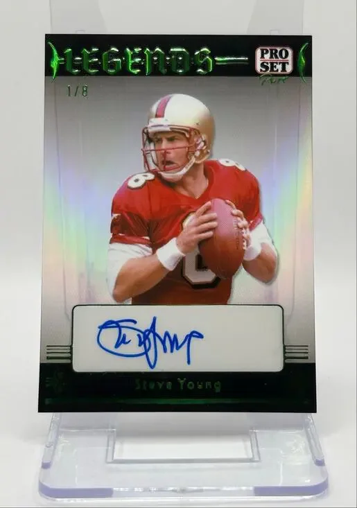 2024 Leaf Pro Set Pure Steve Young Legends Green Holo Auto 1/8 SP 49ers