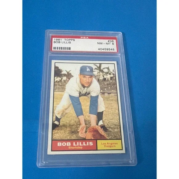 1961 Topps Bob Lillis #38 LA Dodgers Shortstop PSA 8 NM-MT Baseball Card