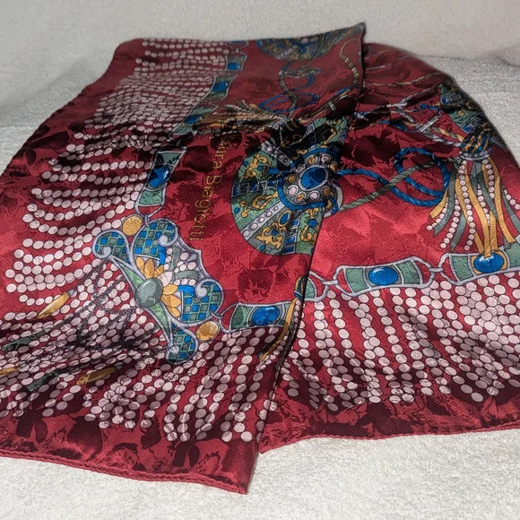 Vintage Laura Biagiotti Red Oversized Scarf.
