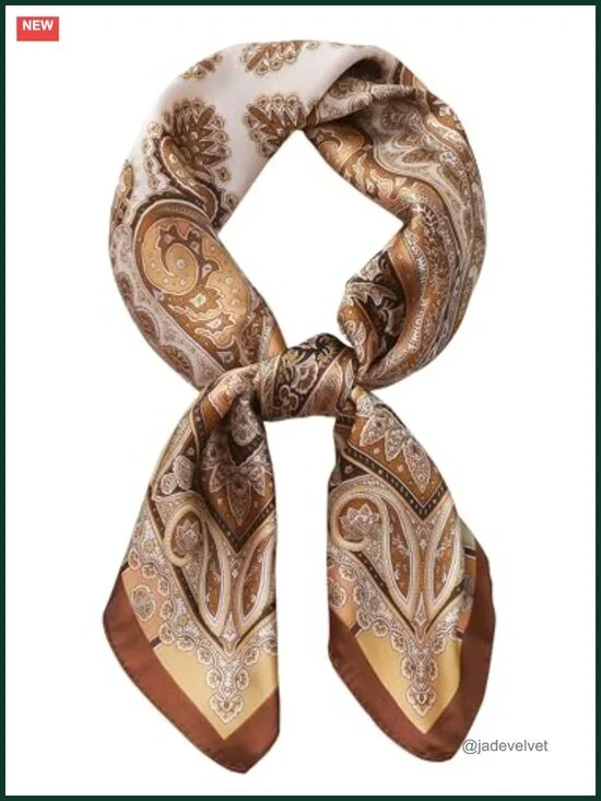 Satin Silk Look Square Scarf for Women Men 27.5