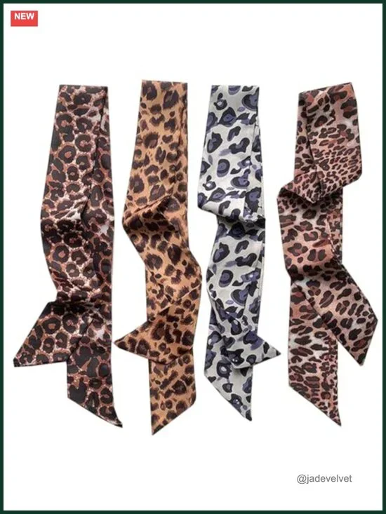 4 Pack Purse Scarf for Bags Silk Hair Scarf Women Accessories Ribbon Band Neck