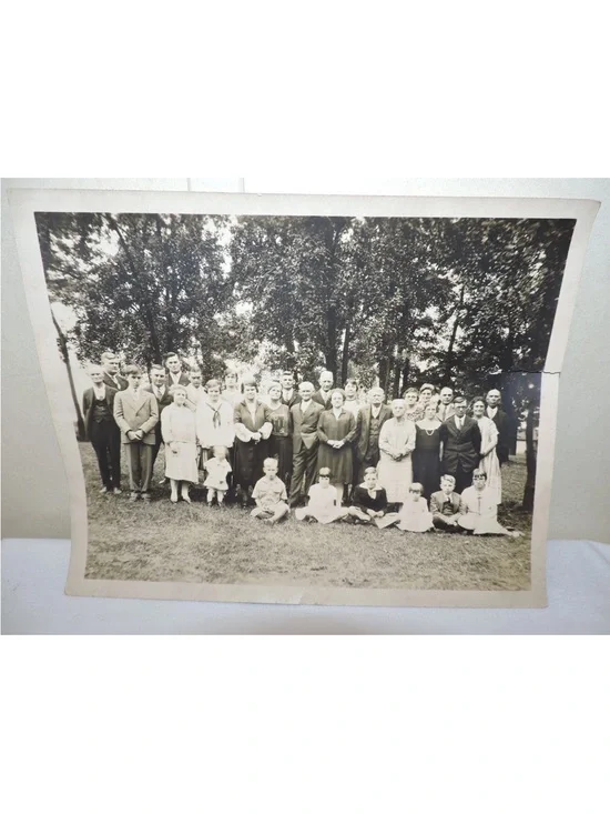 Antique Family Reunion Photo Large 8 x 10  Original Reunion of Family