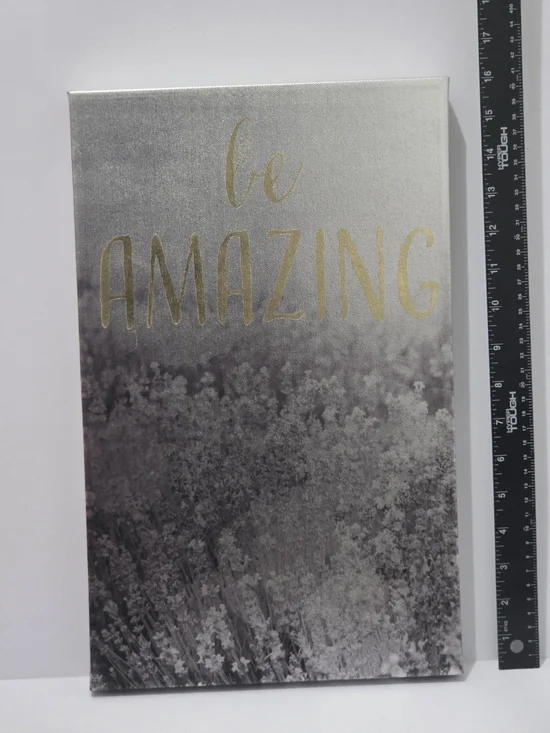 Be Amazing Gold Accent Canvas Wall Art - Silver & Gold