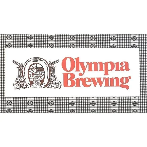 Rare Vintage Olympia Brewing Co. Sign 17x6” Beer Advertising Cardstock Artwork