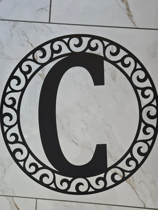 Black Decorative Monogram 'C' Wall Accent