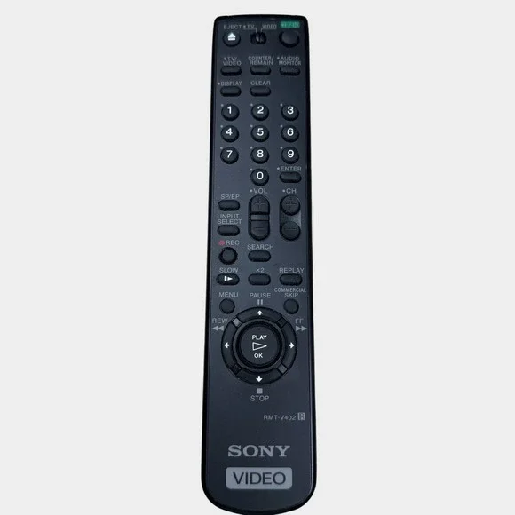 Sony RMT-V402 Video Remote Control for VCR and TV Tested Black OEM