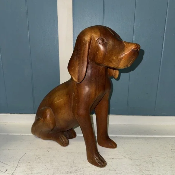 Large DACHSHUND MALE DOG FIGURINE VINTAGE LEFTON HAND DECORATED ORIGINAL STICKER