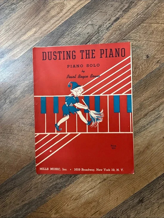 Dusting The Piano Retro Red Music Cover vintage piano solo