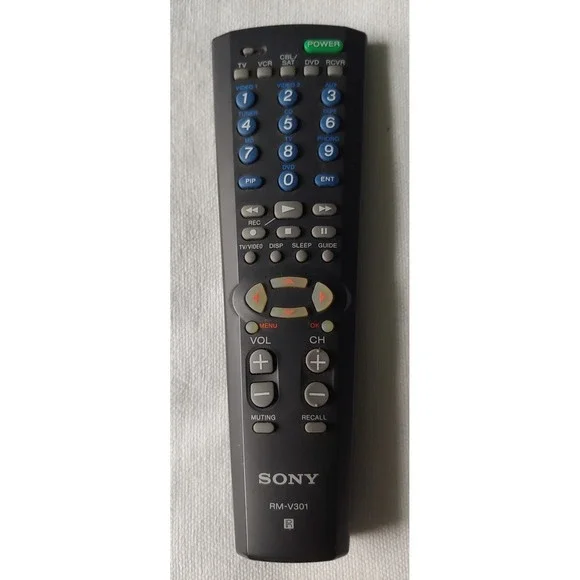 Sony TV Black Remote RM-V301 RMV301 Tested And Works TV VCR DVD CBL/SAT RCVR