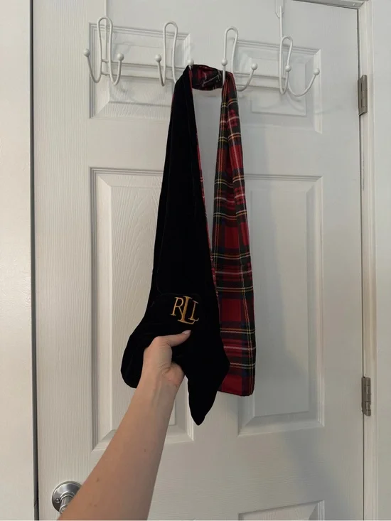 Vintage Ralph Lauren velvet plaid scarf