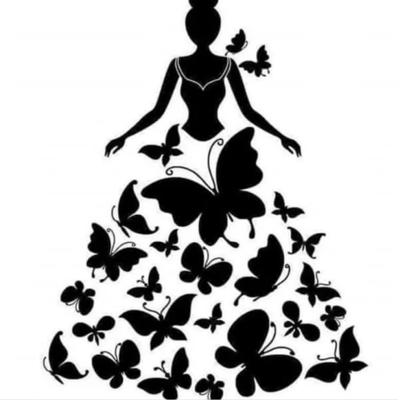 Princess Butterfly‎ Dress Vinyl Graphic Auto Laptop Car Decal Bumper Sticker