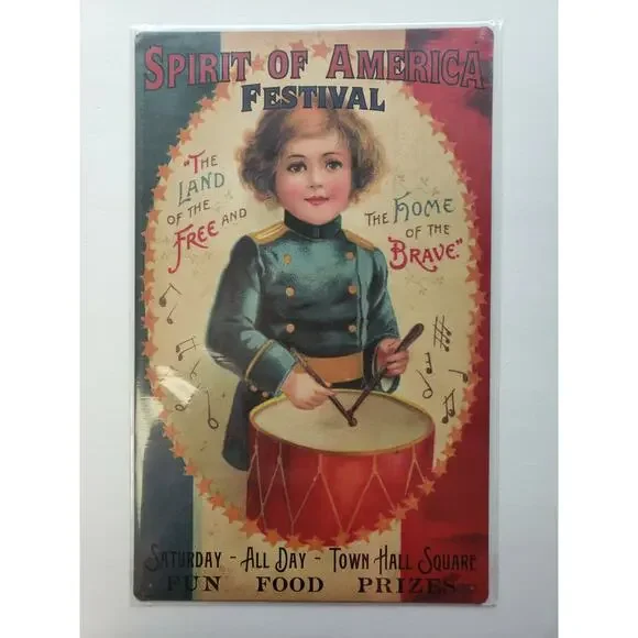 Spirit‎ of American 16x10 Ohio Wholesale Inc.Rustic Retro Metal Sign 31069