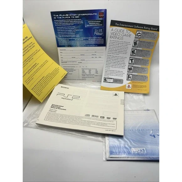 Playstation 2 Console Instruction Manual & Inserts ONLY Sony SCPH-70011 Slim PS2