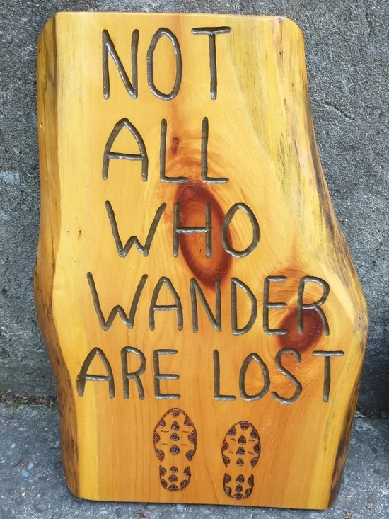 Wooden Hiking Sign