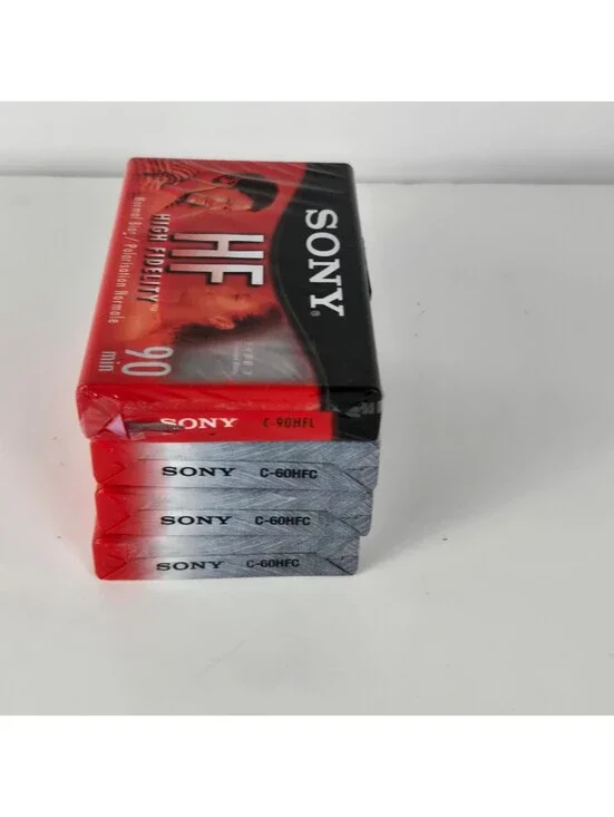 Sony HF Audio Cassette Tape 90min and 60min High Fidelity Red and Black