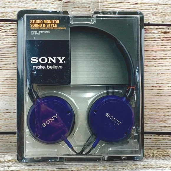 Sony MDR ZX100 LCU Studio Monitor Sound Style Stereo‎ Headphones Blue New