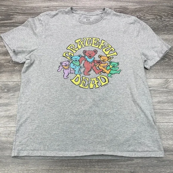 Grateful Dead x Gap T Shirt Mens XL Gray Dancing Bears Deadheads Band Tee Adult