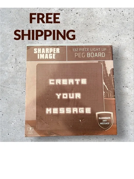 Sharper Image Brown Illuminated Peg Board Sign