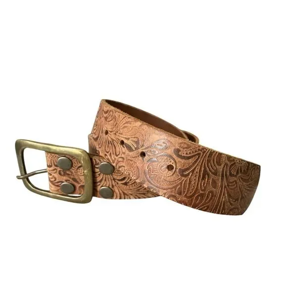COWBOYS BELT LEATHER HANDMADE BELT BUCKLE SIZE 85 Argentinian, SIZE 30/32 USA