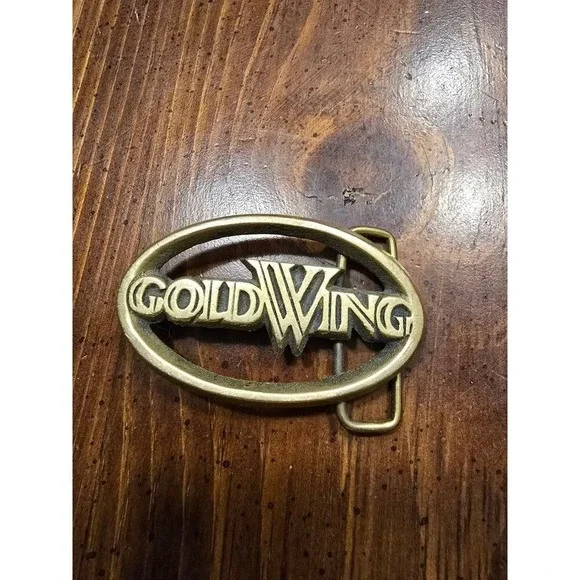Vintage Goldwing Gold Wing Motorcycle Brass Belt Buckle‎