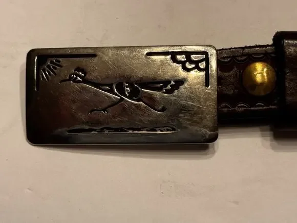 Chambers Belt Company Leather Tooled Brown Silver Road Runner Buckle Southwest