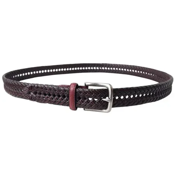 Tommy Hilfiger Braided Belt Faux Leather in Brown Woven Casual Classic Men's 38W