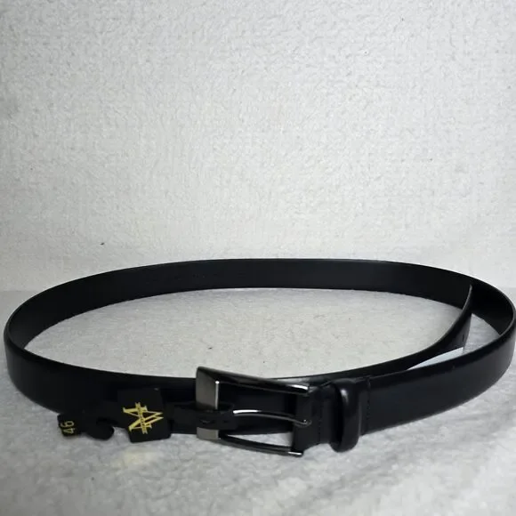 NWT Mens Wearhouse Genuine Leather Black Dress Belt Size 46 52
