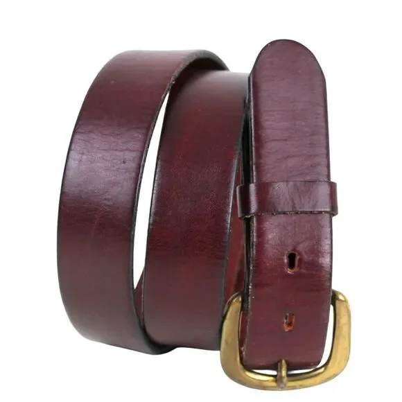 VTG DRUM DYED BROWN GENUINE LEATHER 1 1/4
