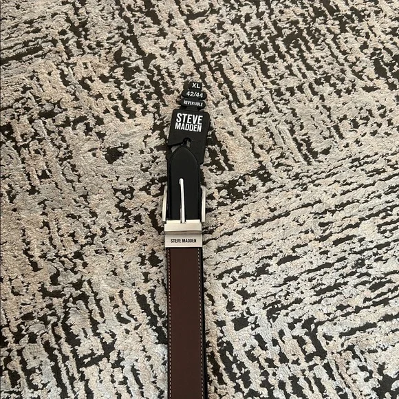 Steve Madden Dark Brown Belt with Silver Buckle