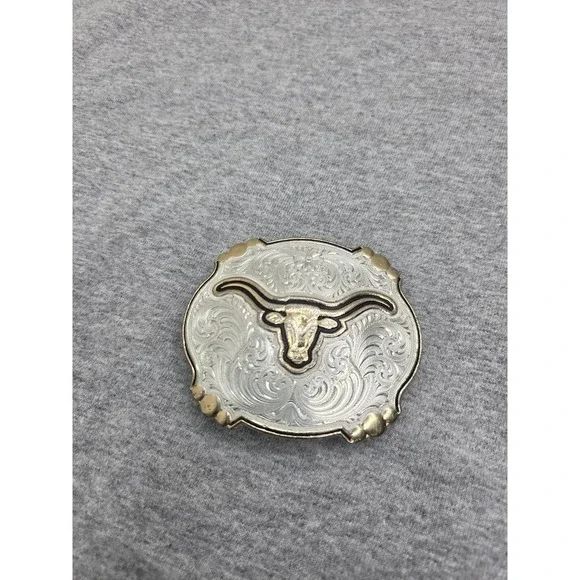 Vintage Montana Silversmiths Longhorn Rodeo Southwestern Belt Buckle Rare