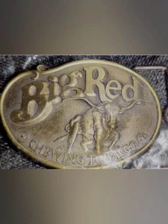 Big Red Chewing Tobacco Belt Buckle Bull Advertising Promotional 2.75