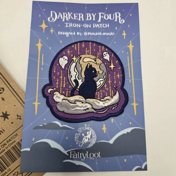 FairyLoot Darker‎ By Four Black Cat Moon Patch Witchy Celestial Iron-On