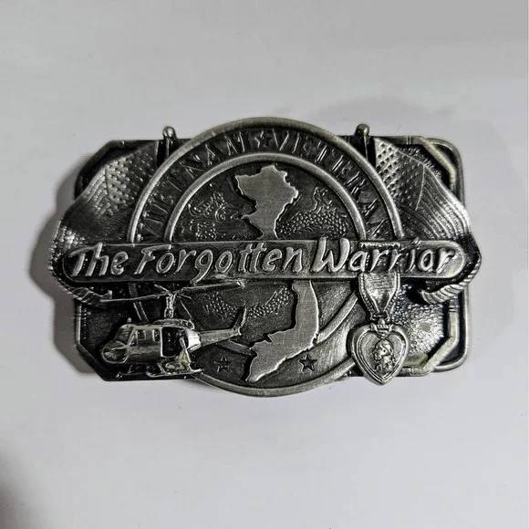 Vietnam Veteran The Forgotten Warrior Belt Buckle Vintage‎ 80s