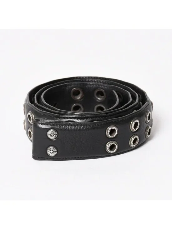 Chrome Hearts Strap Dbl Row of Grommets Double Row of 925 Sterling Silver Belt