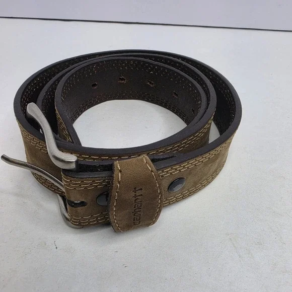 Carhartt Belt Tan Top Grain Leather Size 36 Measures 42