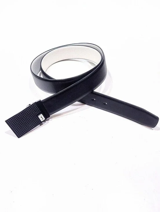PGA Tour Mens Reversible Golf Belt White Black Imitation Leather Buckle PG06010N