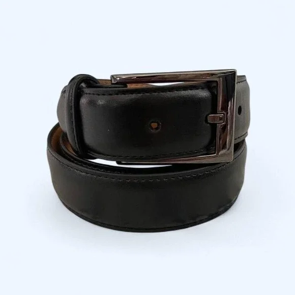 Back coated leather classic belt with‎ silver buckle size M by Dockers