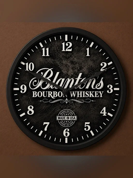 Bourbon Whiskey Black Wall Clock - Branded Home Wall Decor
