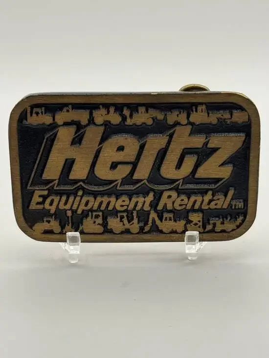 Bergamot Brass Works Hertz Equipment Rental Belt Buckle Advertising Vintage USA