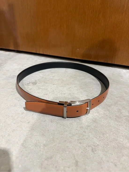 Perry Ellis Reversible Tan and Black Leather Belt
