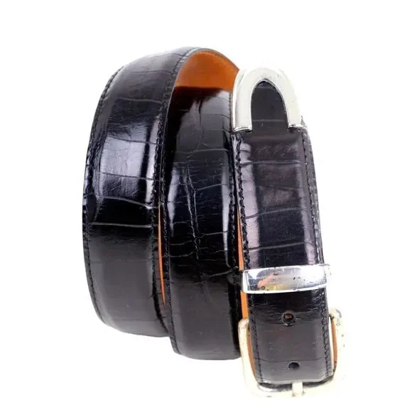 Martin Dingman BLACK ALLIGATOR CALFSKIN 1 1/8