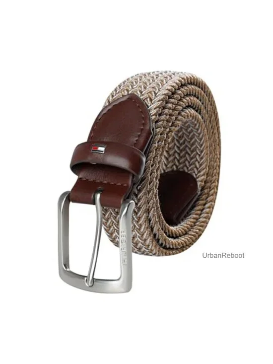 Fabric Web Belt Fully Adjustable Casual Leather Trim Stretch