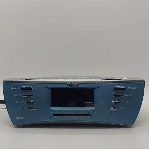 Timex T439S Dual Alarm Clock Radio Multi-Direction Sound Chamber AM/FM MP3